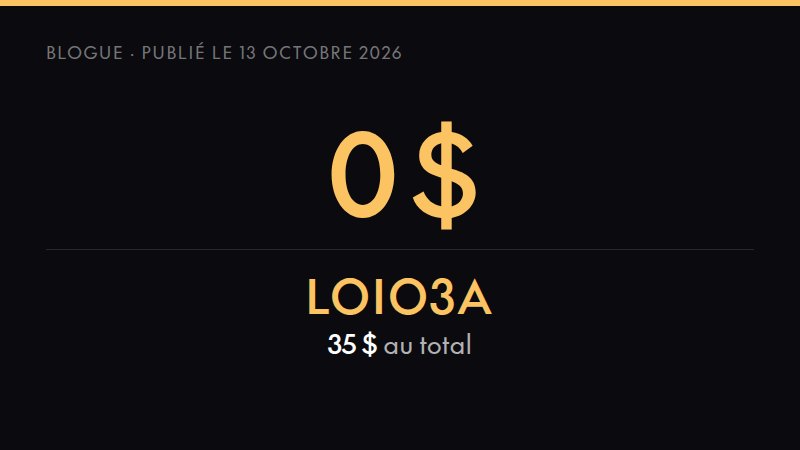 Chiffre clé de l'article : 0 $ prix minimum pour produire une déclaration, choisi par l'utilisateur